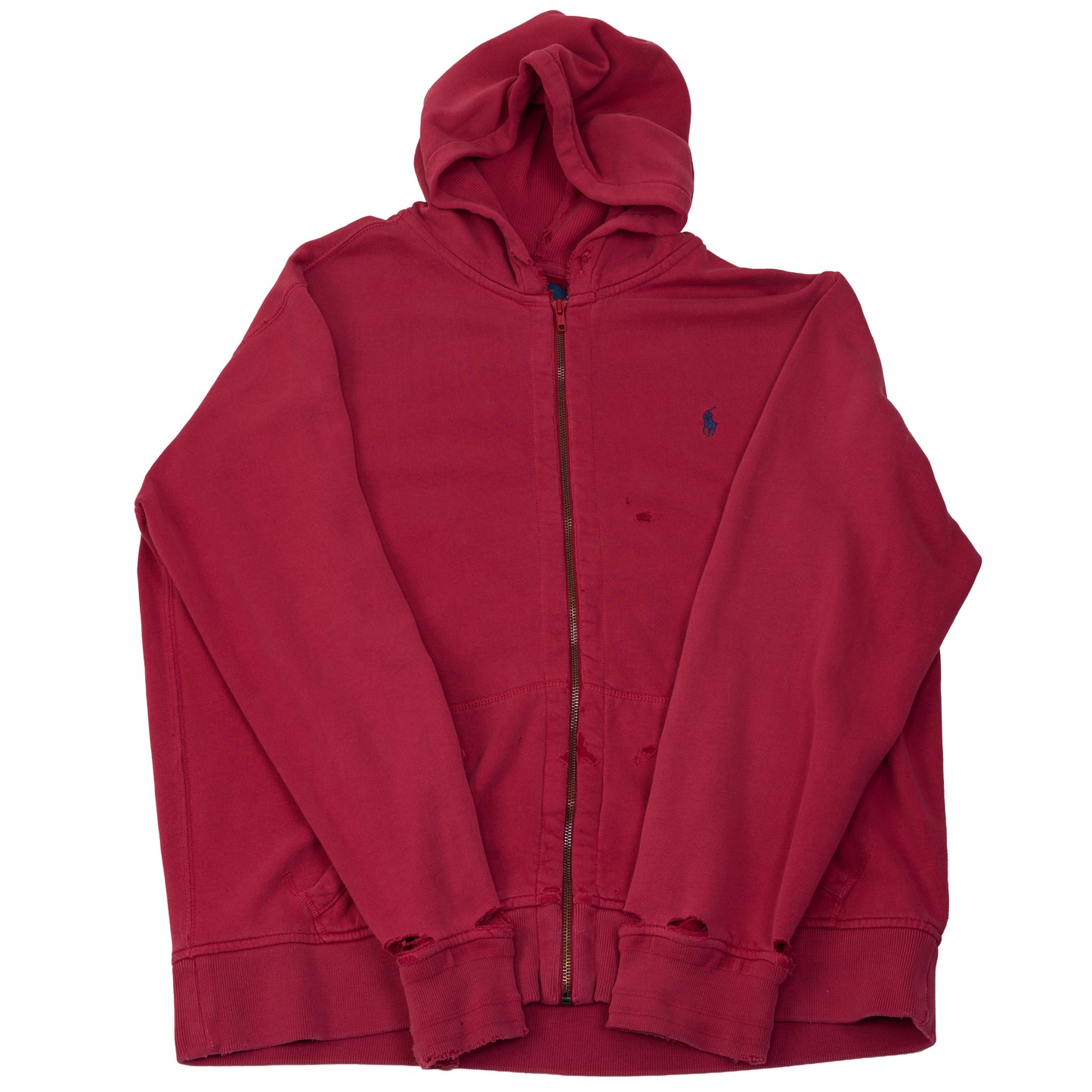 00’s Ralph Lauren Thrashed Red Hoodie