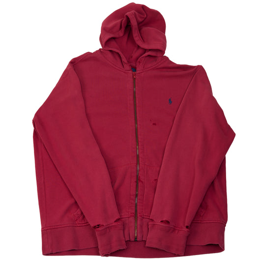 00’s Ralph Lauren Thrashed Red Hoodie