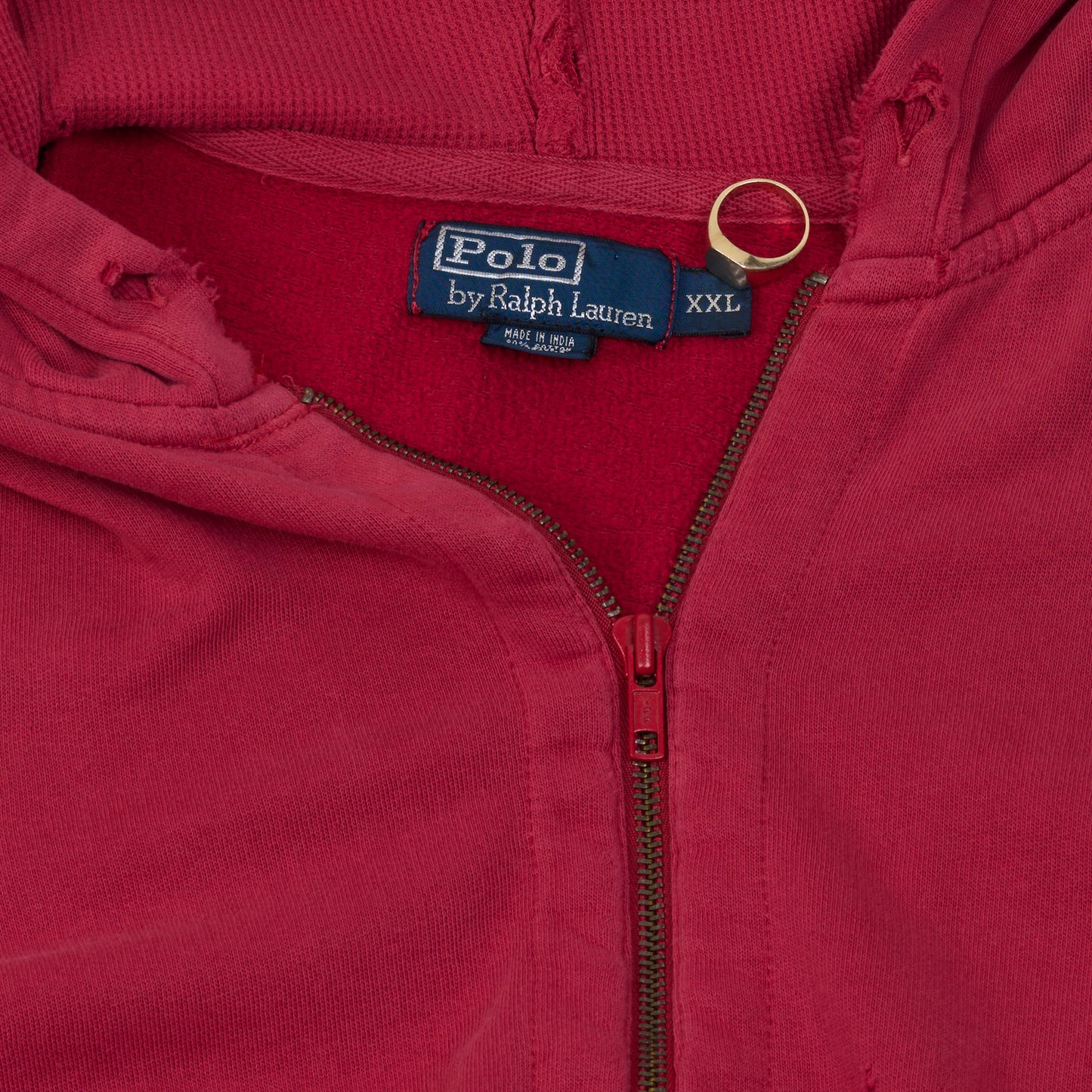 00’s Ralph Lauren Thrashed Red Hoodie