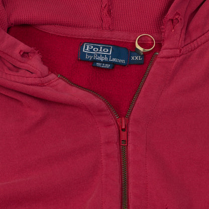 00’s Ralph Lauren Thrashed Red Hoodie