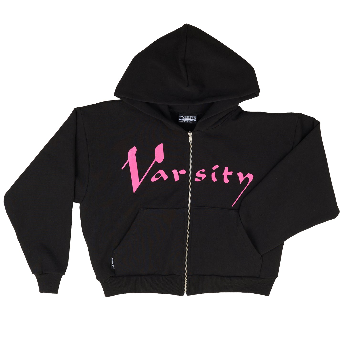 Varsity Cropped Script Hoodie