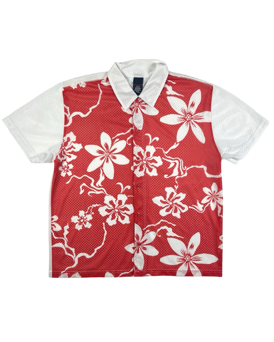 Tommy Hilfiger Mesh Hawaiian Button Down Shirt